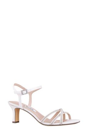 Nina Bobby Embellished Ankle Strap Sandal in Ivory at Nordstrom, Size 8.5