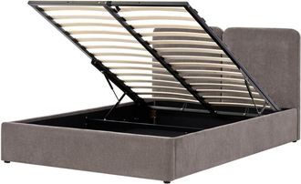 Beliani Ottoman Bed Fabric ARBOIS 160 x 200 cm (EU King Size) Taupe