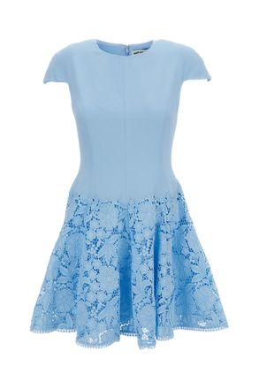 Self Portrait Crepe Lace Mini Dress