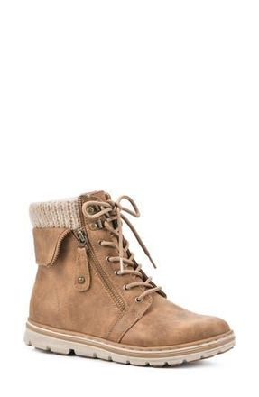 White Mountain Kaylee Boot in Tan/Fabric/Sweater at Nordstrom Rack, Size 9