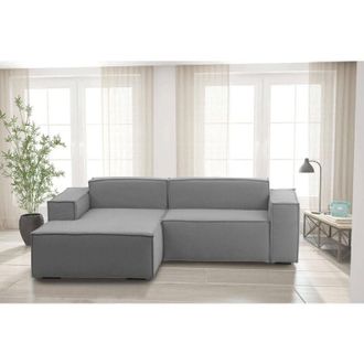 Talamo Italia Talamo Italia - Divano fisso con penisola Alhoa, Divano componibile a 2 posti con penisola sinistra, Sof&agrave; in tessuto, 100% Made in Italy, Cm