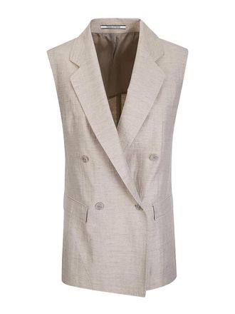 Tagliatore Structured beige bernice vest