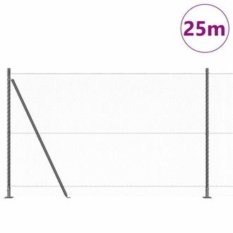 Berkfield Home Modern Fencing Set Set of 2 Grey Metal 25 x 1.5 m Durable