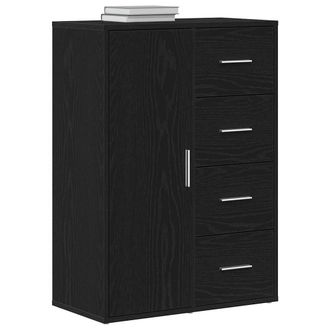 Berkfield Home Sideboard Black Oak 60x31x84 cm Engineered Wood | Size: 60 x 31 x 84 cm