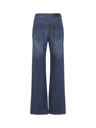 Brunello Cucinelli High-Rise Wide-Leg Denim Jeans - Blue