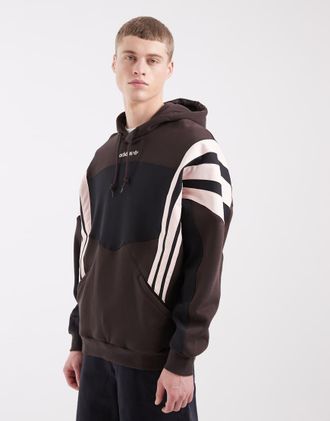 adidas Originals Santiago - Felpa con cappuccio marrone caff&egrave;