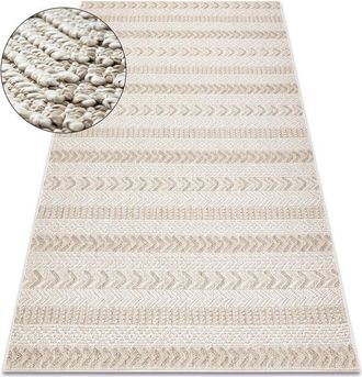 RugsX Alfombra Jersey 19243 Beige - Espina De Pescado, Estructural, Lazo Boho Beige 80x150 Cm