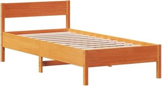 vidaXL Vidaxl - Cama sin colchón madera maciza de pino marrón cera 100x200 cm