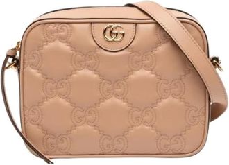 Gucci Pre-owned Cross Body Bags, female, Pink, Size: ONE SIZE Pre-owned Vintage Quilted Crossbody Bag