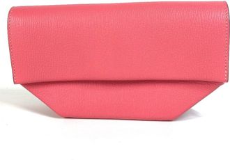 Hermès Pink Rose Azalee Chevre Leather Clutch Bag Pouch (Pre-Owned)