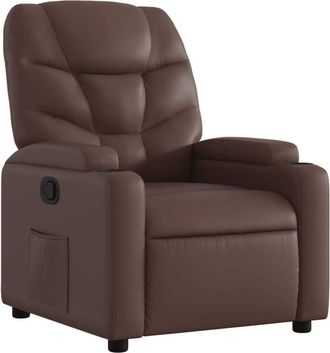 vidaXL Sillón reclinable de cuero sintético marrón vidaXL