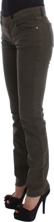 Costume National Womens Green Cotton Blend Slim Fit Jeans Clothing
