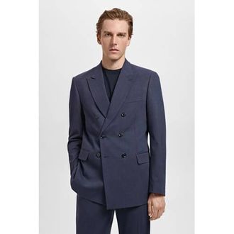 Mango colbert donkerblauw