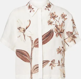 Agua Bendita Virtuosa floral linen shirt