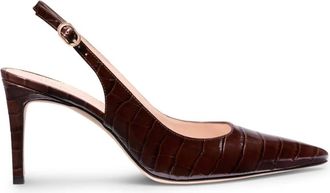 Stuart Weitzman Schoenen, Dames, Bruin, 37 1/2 EU, Leer, Power Slingback Pump 75