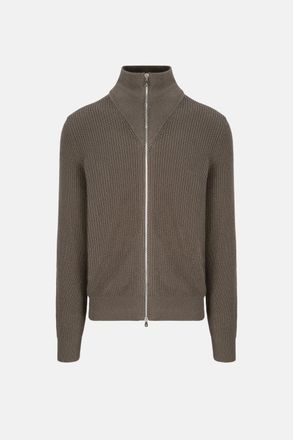 Brunello Cucinelli T NECK ZIP CARDIGAN Size: XL, colour: KHAKI