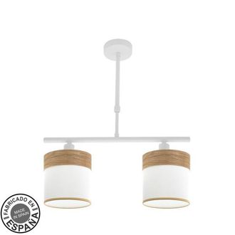 Fabrilamp Lampara Cloe 2xe14 Blanca/blanca-madera Clara Regx43x14 Cm - Fabrilamp