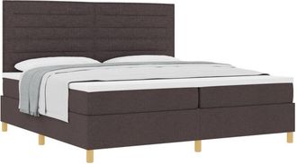 vidaXL Box Spring Bed with Mattress Dark Brown 200 x 200 cm Fabric vidaXL