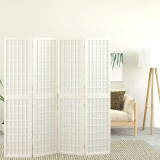 Berkfield Home Folding 4-Panel Room Divider Japanese Style 160x170 cm White