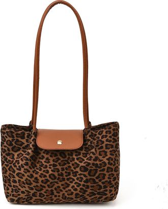 Generic Cymwer Faux Suede Retro Shoulder Bag All-Match Underarm Bag Work Handbag (Dark Brown)