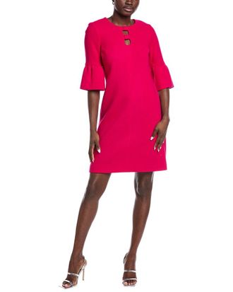 Teri Jon by Rickie Freeman Teri Jon By Rickie Freeman Keyhole Flounce Wool Sheath Dress