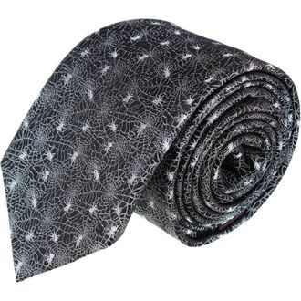 Trafalgar Store Venom Spider Web Motif Novelty Silk Necktie in Black at Nordstrom