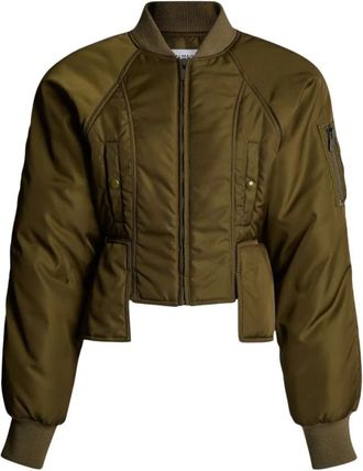 Balmain Bomberjack - Dames - Bomber jackets - Groen - S - Leer - Jassen