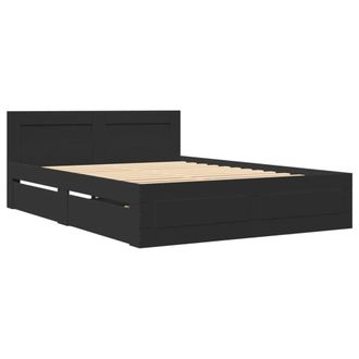 Berkfield Home Durable Bed Frame with Headboard without Mattress Black 140x200 cm