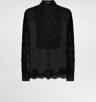 Dolce & Gabbana Organza Shirt - Woman Shirts And Tops Black 36