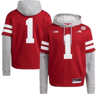 adidas Mens adidas Red Nebraska Huskers Jersey Pullover Hoodie in Scarlet at Nordstrom, Size Medium