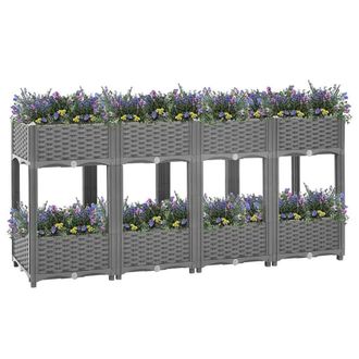 Berkfield Home Raised Bed 160x40x71 cm Polypropylene in Grey | Size: 160 x 40 x 71 cm