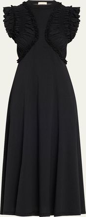 Ulla Johnson Shiva Sleeveless Ruffled Midi Dress