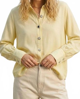 Q2 Collar Long Sleeve Shirt In Butter Yellow
