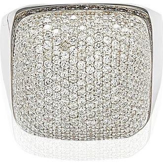 Suzy Levian Sterling Silver White CZ Golden Square Ring in Brown at Nordstrom Rack, Size 5.5