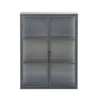 Maisons du monde Estanter&iacute;a de metal negro con 2 puertas de vidrio armado