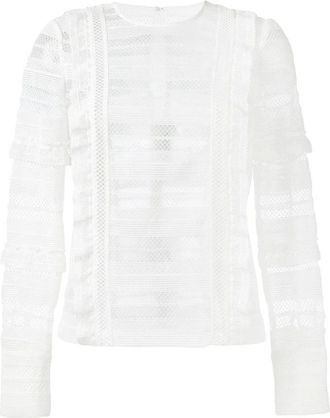 Self Portrait Dames, Blouses & Shirts, Wit, Maat: 2XS