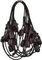 OEM Guirnalda De Luces Exteriores Negras De 10 M - 20 Portal&aacute;mparas E27 - Grado De Protecci&oacute;n Ip44 - Cable Redondo De Goma Resistente A La Intemperie