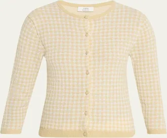 Vince Gingham Knit Cardigan