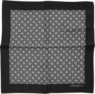 Dolce & Gabbana Zijden Foulard Sjaal met Logodetails - Heren - Zijden sjaals - Bruin - ONE Size - Accessoires