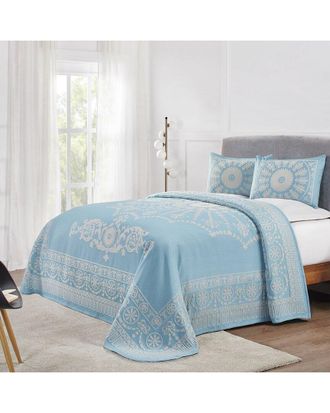 Superior Kymbal Traditional Medallion Lightweight Woven Jacquard Oversized Cotton Blend Bedspread Set