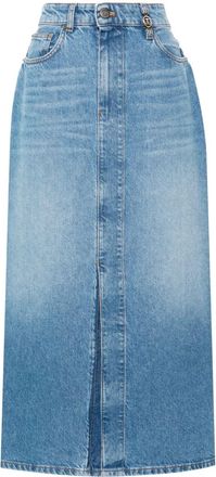 Twin-Set denim midi skirt - women - Polyester/Cotton/Cotton - 50 - Blue