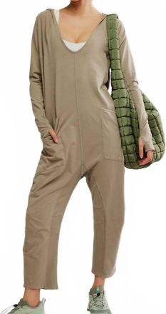 Free People Hot Shot Long Sleeve Onesie In Sage Stone