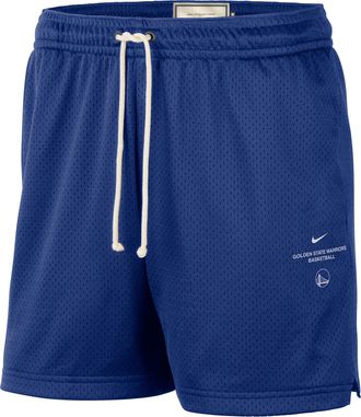 Nike Mens Golden State Warriors Standard Issue Dri-FIT 5 Basketball Mesh Shorts in Blue | IQ2487-495