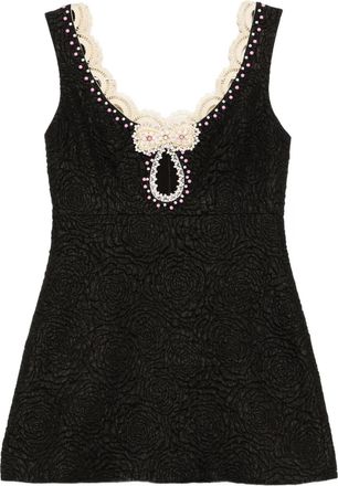 Cynthia Rowley Jurk verfraaid met kralen - Zwart