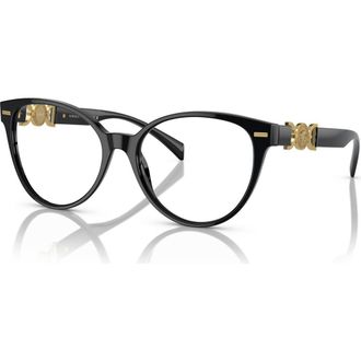 Versace 55mm Cat Eye optical glasses in Black at Nordstrom
