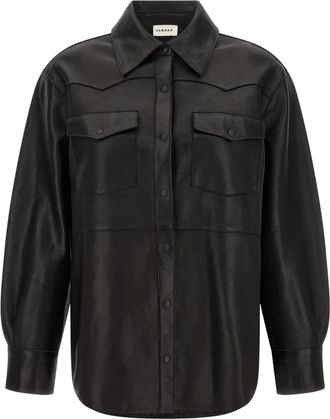 P.A.R.O.S.H. Maciock Leren Shirt - Dames - Overhemden - Zwart - XS - Leer - Overhemden