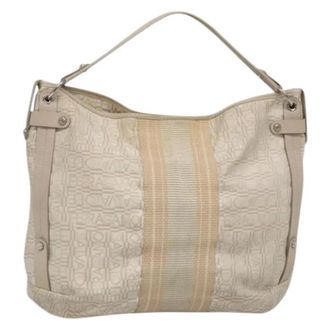 Ferragamo Pre-owned Nylon handbags - Dames - Vintage Schoudertas - Beige - ONE Size - Nylon - Vintage