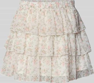 Gina Tricot Minirock mit elastischem Bund in Ecru, Gr&ouml;&szlig;e M