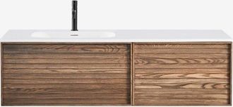 Sklum Sklum - Conjunto De Mueble De Ba&ntilde;o En Madera Con Lavabo Integrado Solea