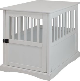 Casual Home Pet Crate End Table-White